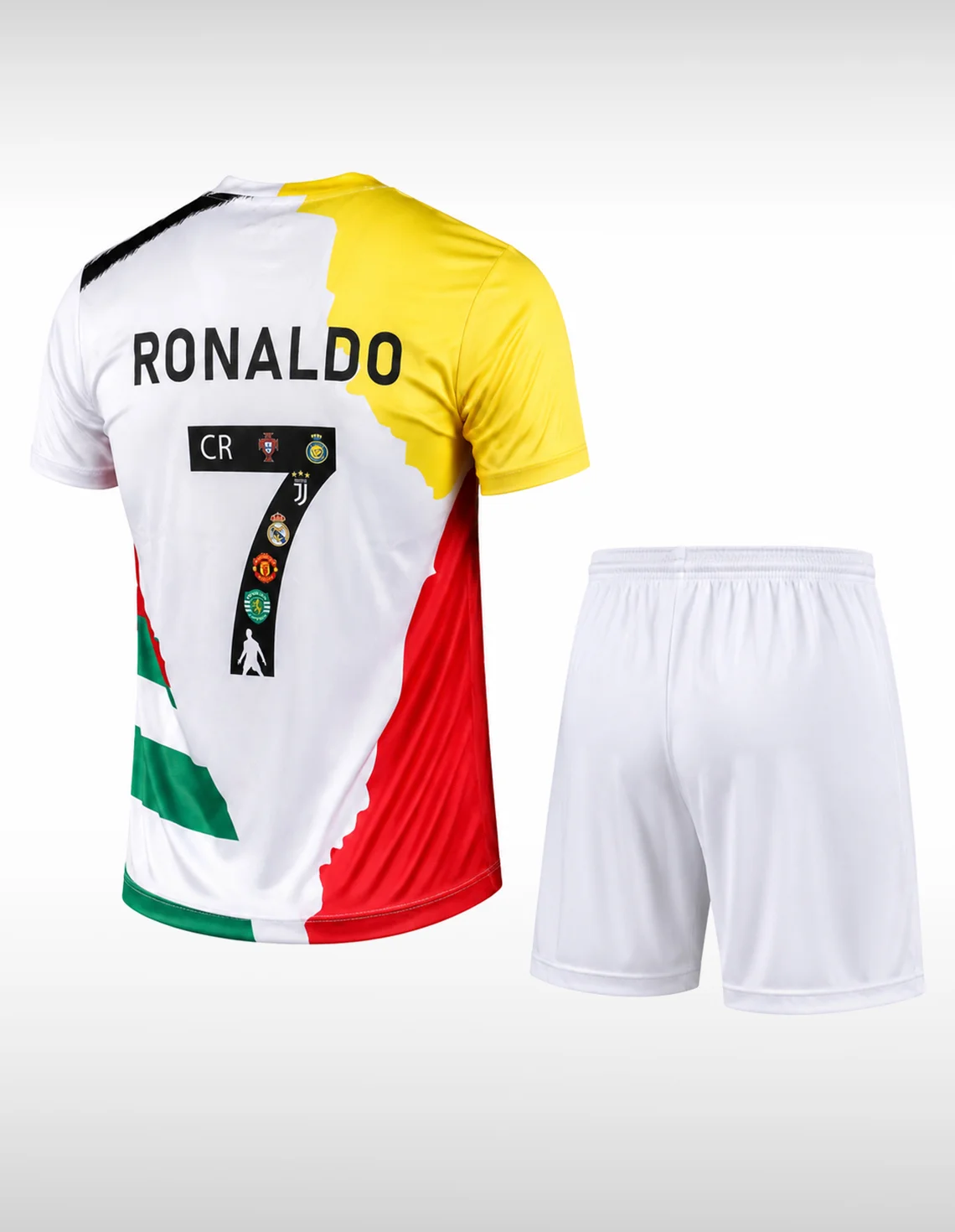ست تیشرت و شلوارک هواداری فوتبال پسرانه بدون برند Ronaldo Fan Set J