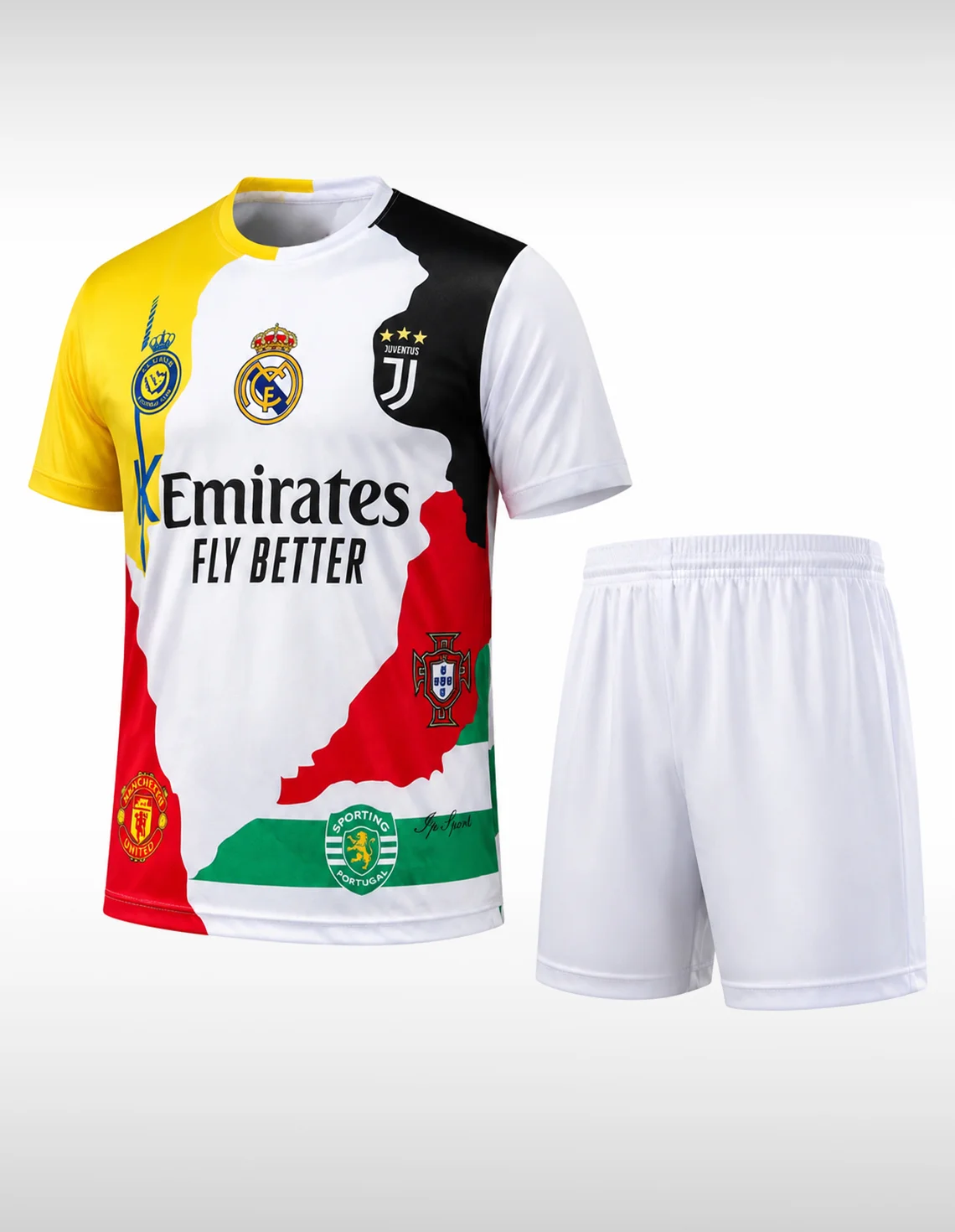 ست تیشرت و شلوارک هواداری فوتبال پسرانه بدون برند Ronaldo Fan Set J